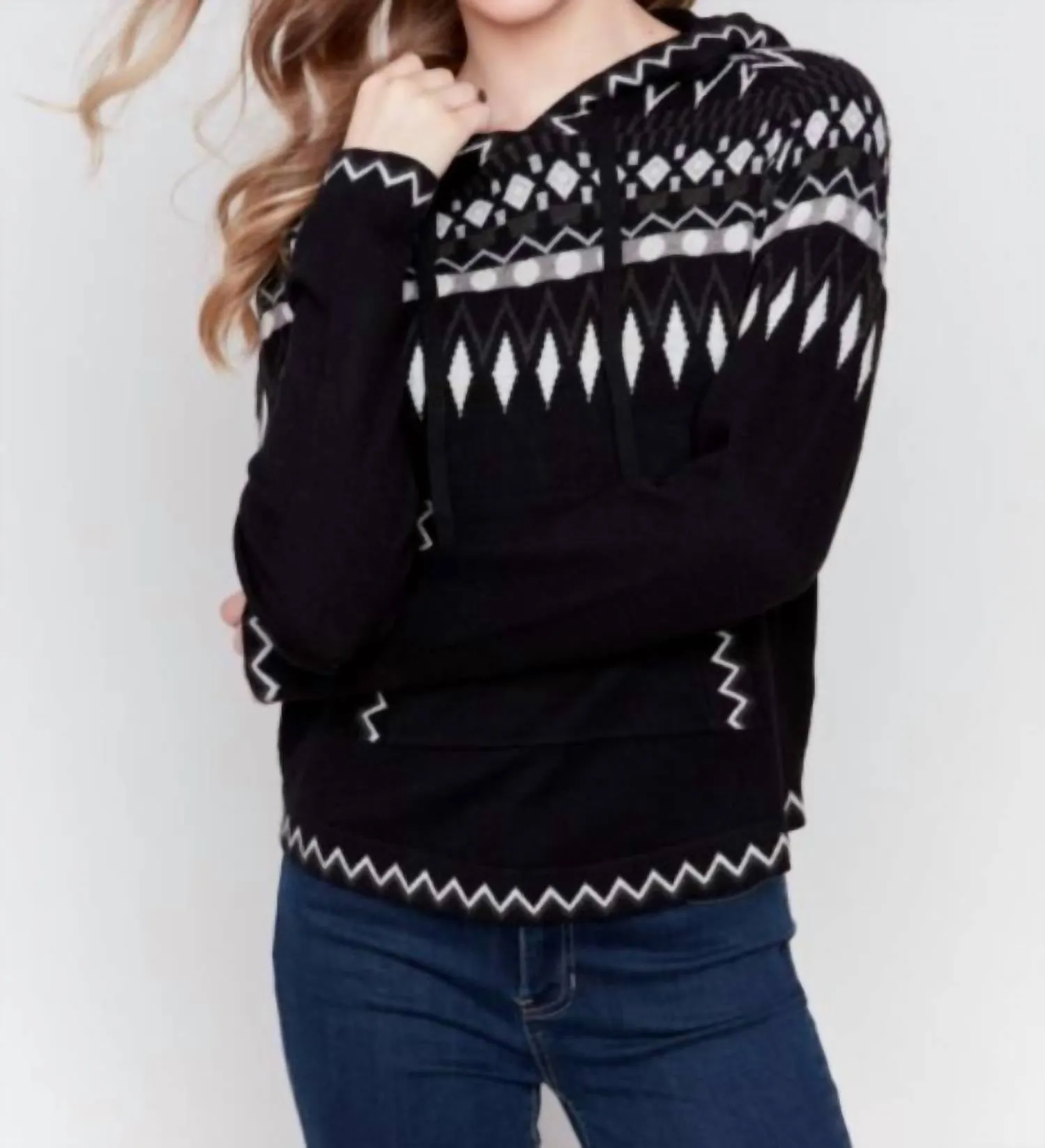 Ski Hoodie Sweater In Black