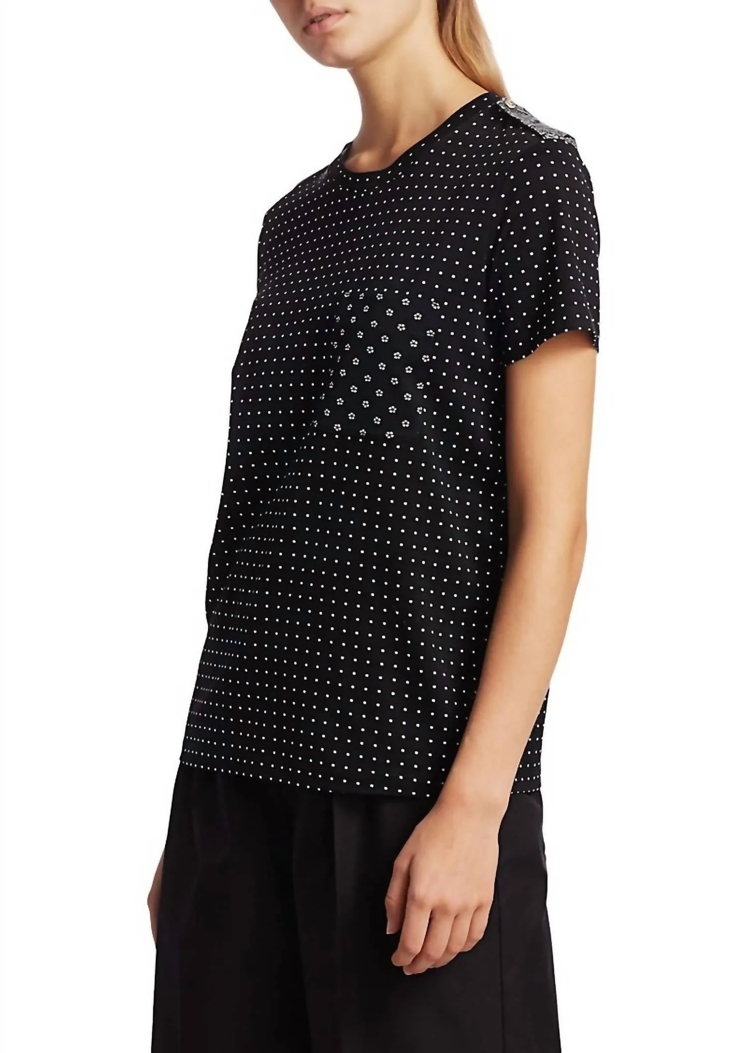 Slam Mixed Dot T-Shirt In Black