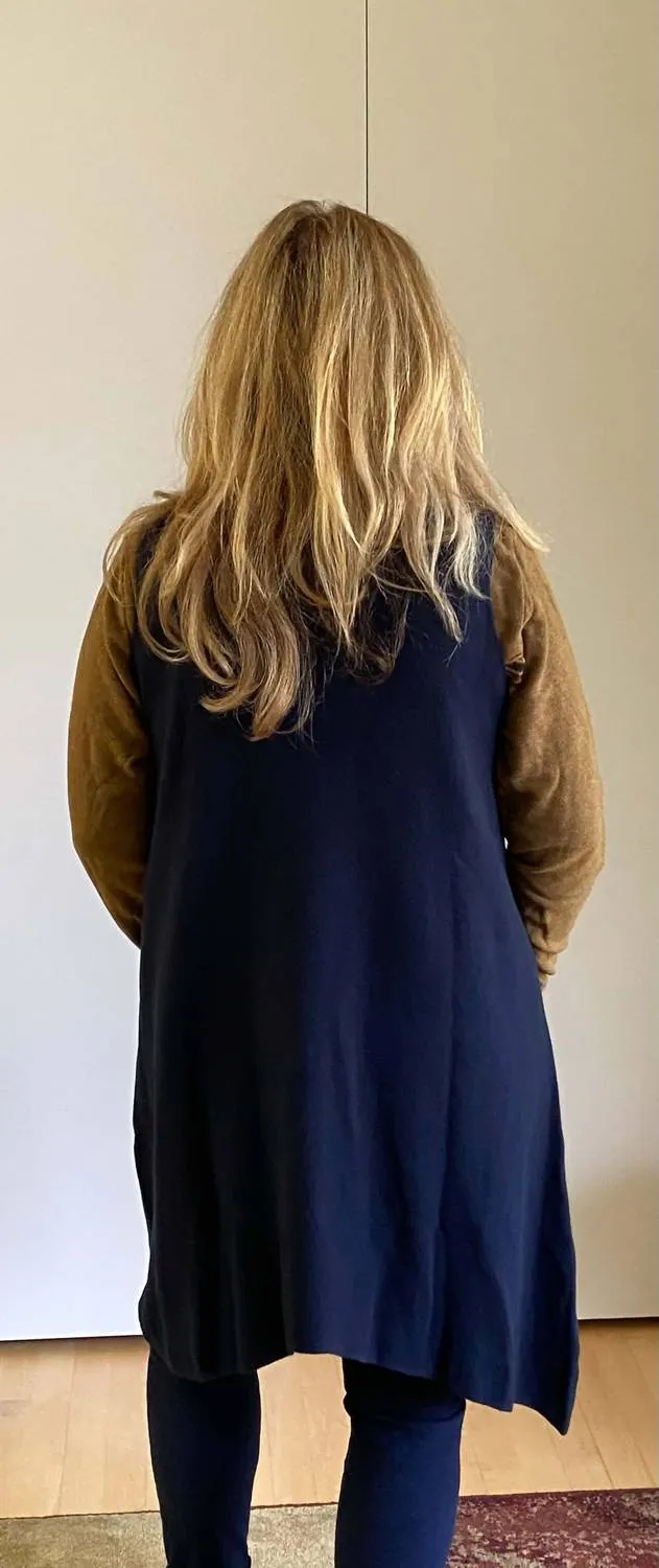 Sleeveless Cardigan Vest In Navy