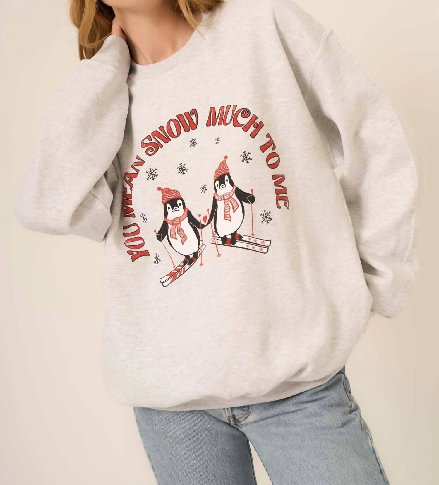 Snow Much To Me Sweatshirt In Ash