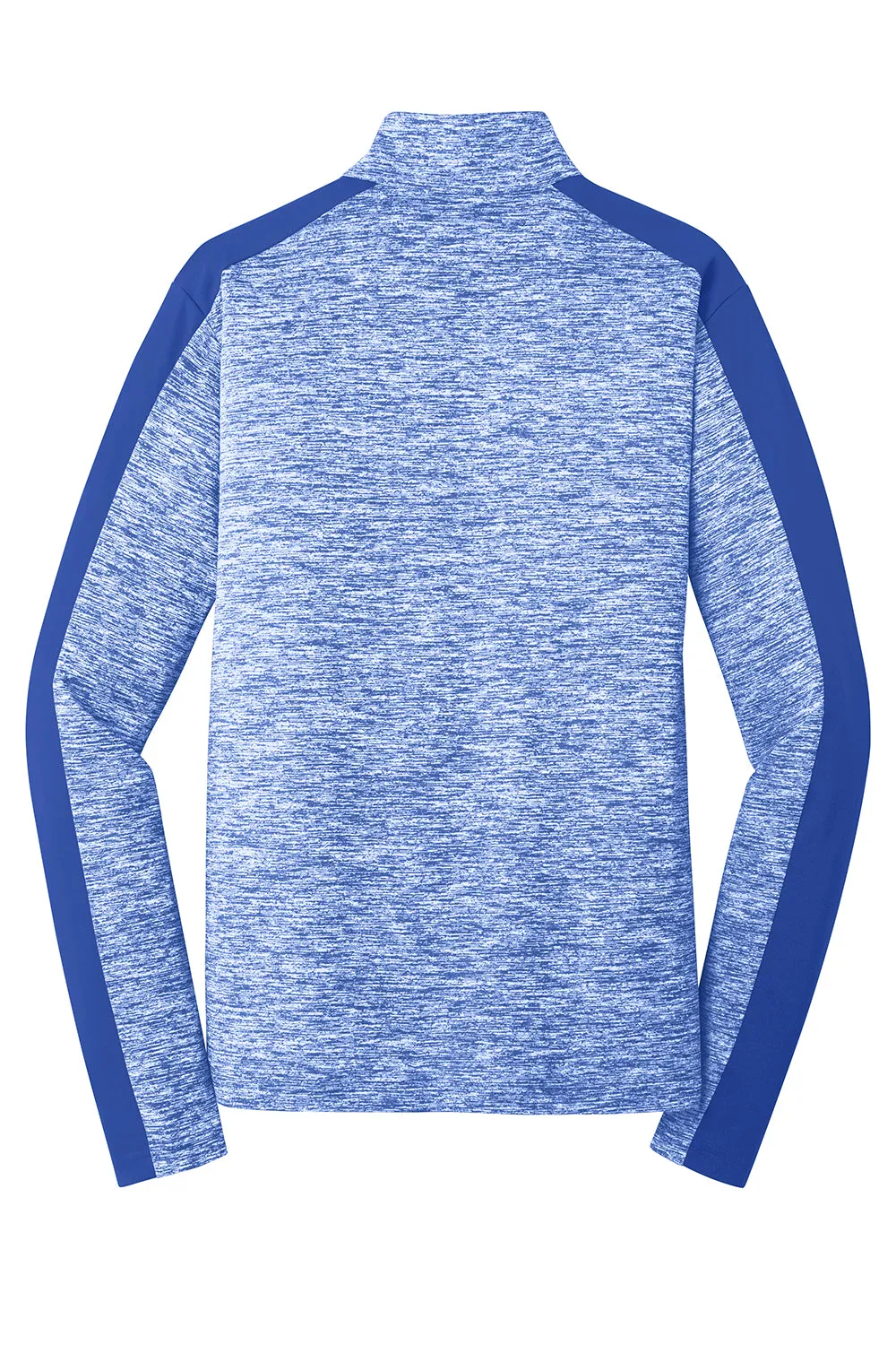 Sport-Tek Mens Electric Heather Moisture Wicking 1/4 Zip Sweatshirt - True Royal Blue Electric/True Royal Blue