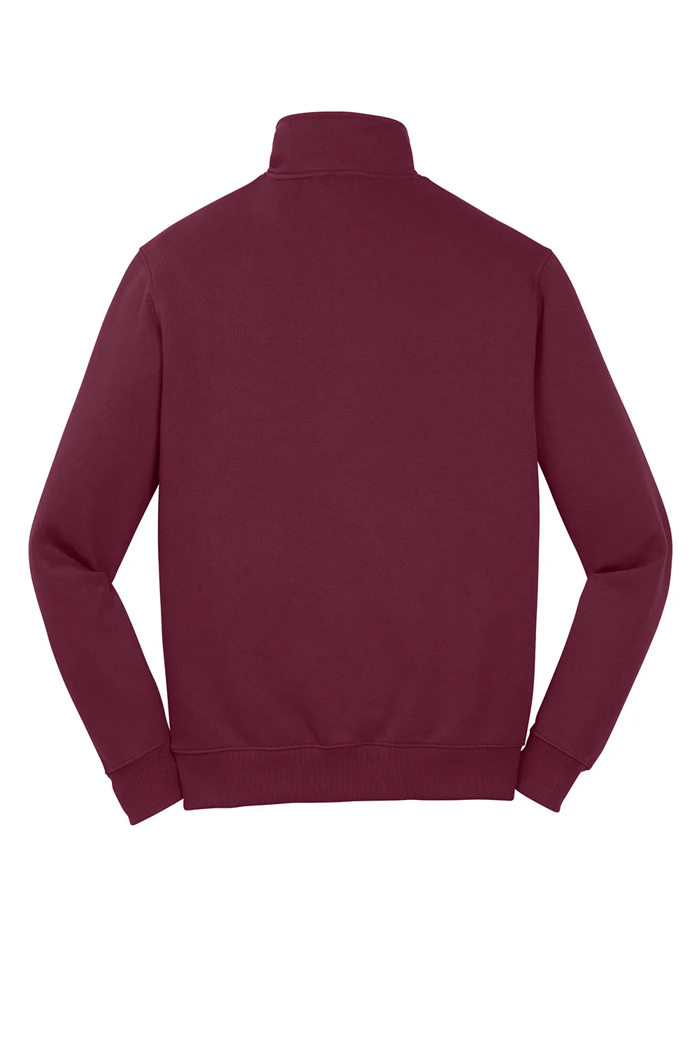 Sport-Tek Mens Shrink Resistant Fleece 1/4 Zip Sweatshirt - Maroon