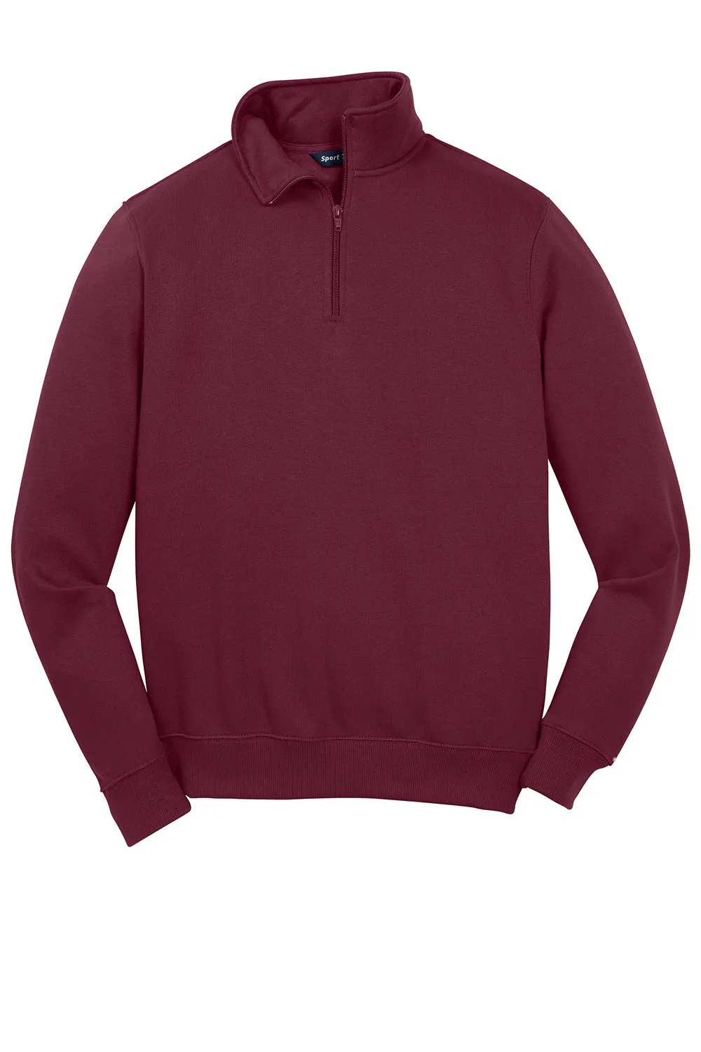 Sport-Tek Mens Shrink Resistant Fleece 1/4 Zip Sweatshirt - Maroon