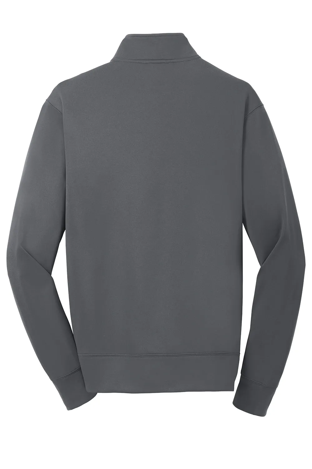 Sport-Tek Mens Sport-Wick Moisture Wicking Fleece Full Zip Sweatshirt w/ Pockets - Dark Smoke Grey