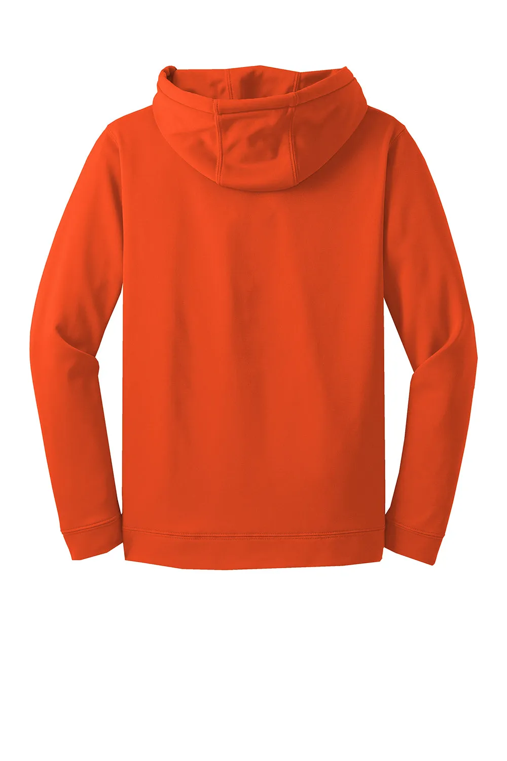 Sport-Tek Mens Sport-Wick Moisture Wicking Fleece Hooded Sweatshirt Hoodie w/ Pouch Pocket - Deep Orange