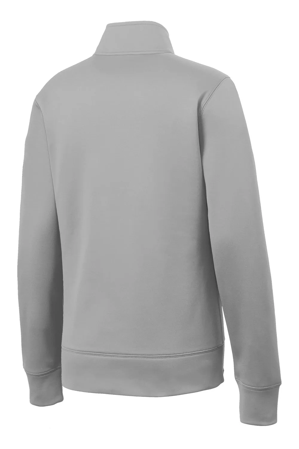 Sport-Tek Womens Sport-Wick Moisture Wicking Fleece Full Zip Sweatshirt w/ Pockets - Silver Grey