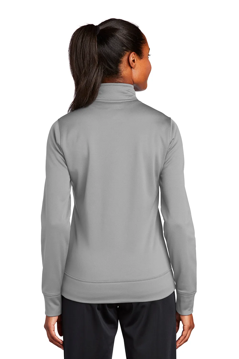 Sport-Tek Womens Sport-Wick Moisture Wicking Fleece Full Zip Sweatshirt w/ Pockets - Silver Grey