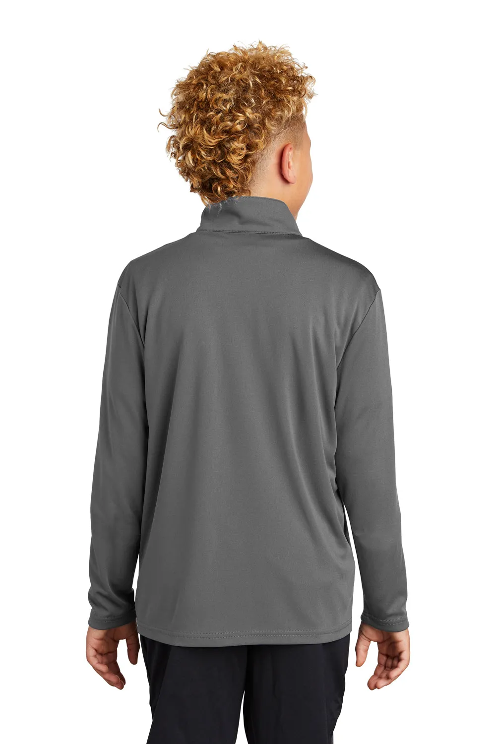 Sport-Tek Youth Competitor Moisture Wicking 1/4 Zip Sweatshirt - Concrete Grey