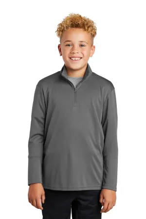 Sport-Tek Youth Competitor Moisture Wicking 1/4 Zip Sweatshirt - Concrete Grey