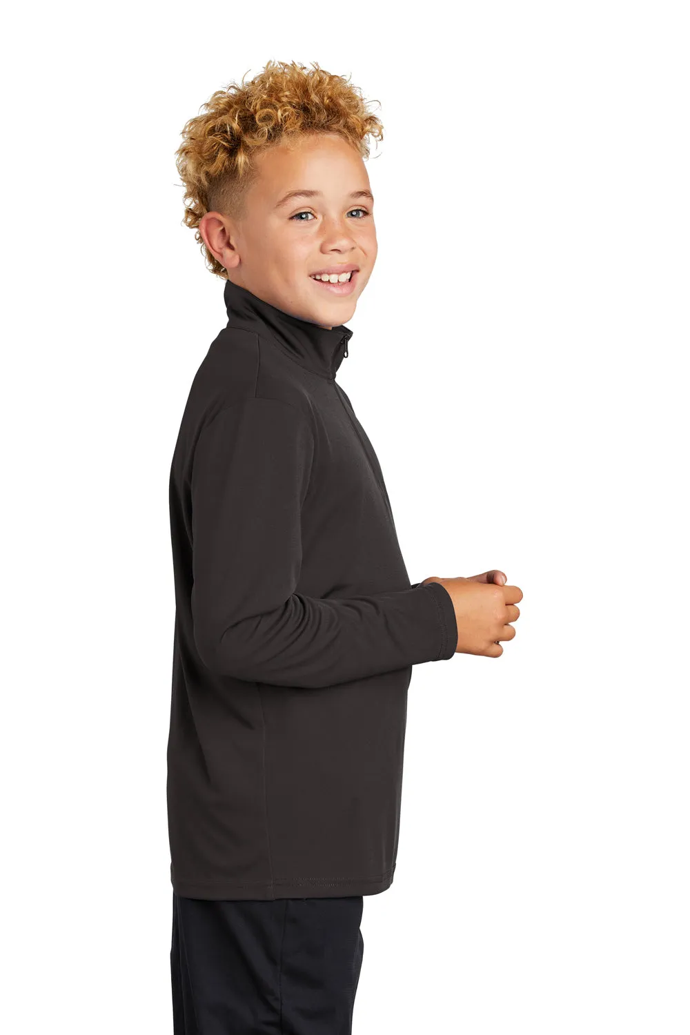 Sport-Tek Youth Competitor Moisture Wicking 1/4 Zip Sweatshirt - Iron Grey