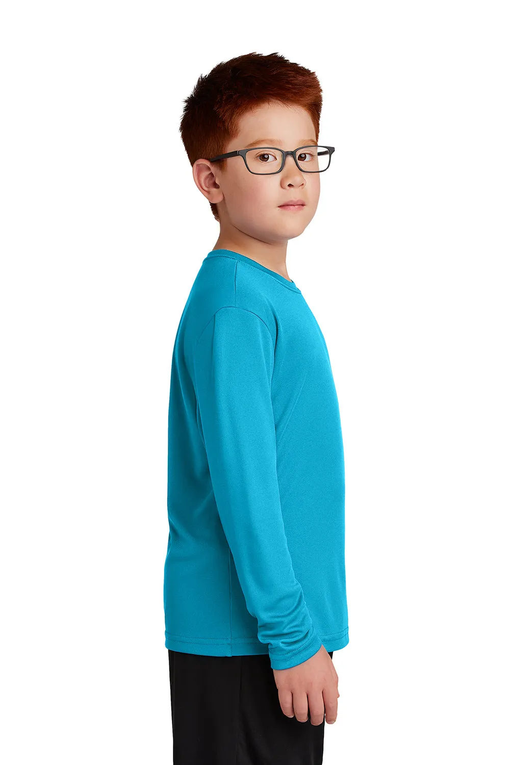 Sport-Tek Youth Competitor Moisture Wicking Long Sleeve Crewneck T-Shirt - Atomic Blue