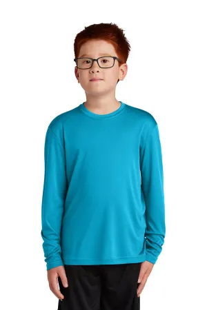 Sport-Tek Youth Competitor Moisture Wicking Long Sleeve Crewneck T-Shirt - Atomic Blue