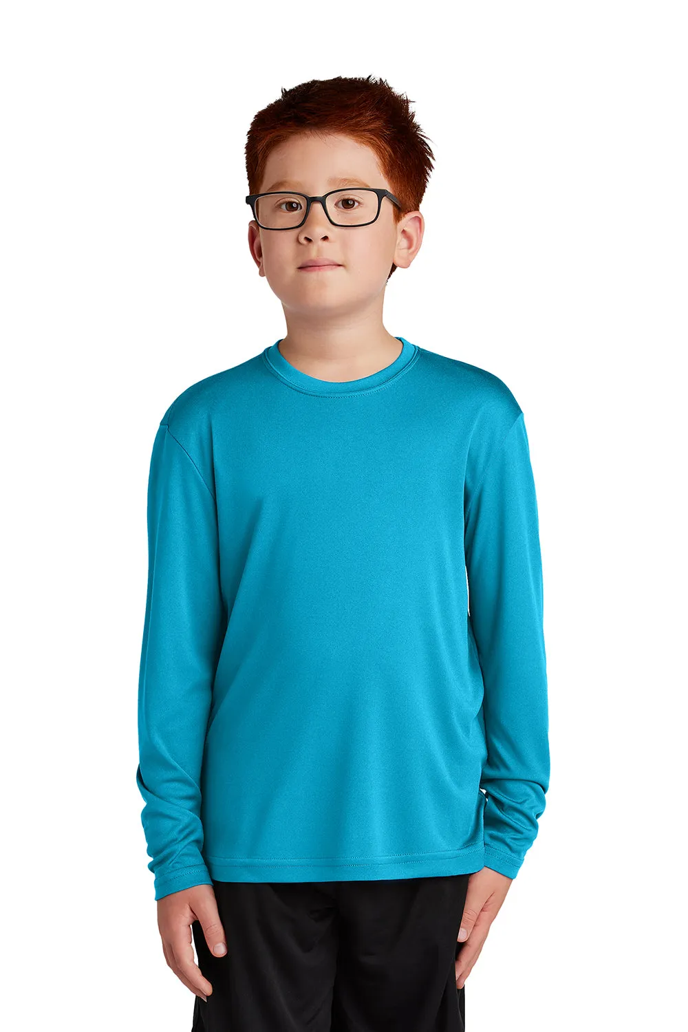 Sport-Tek Youth Competitor Moisture Wicking Long Sleeve Crewneck T-Shirt - Atomic Blue
