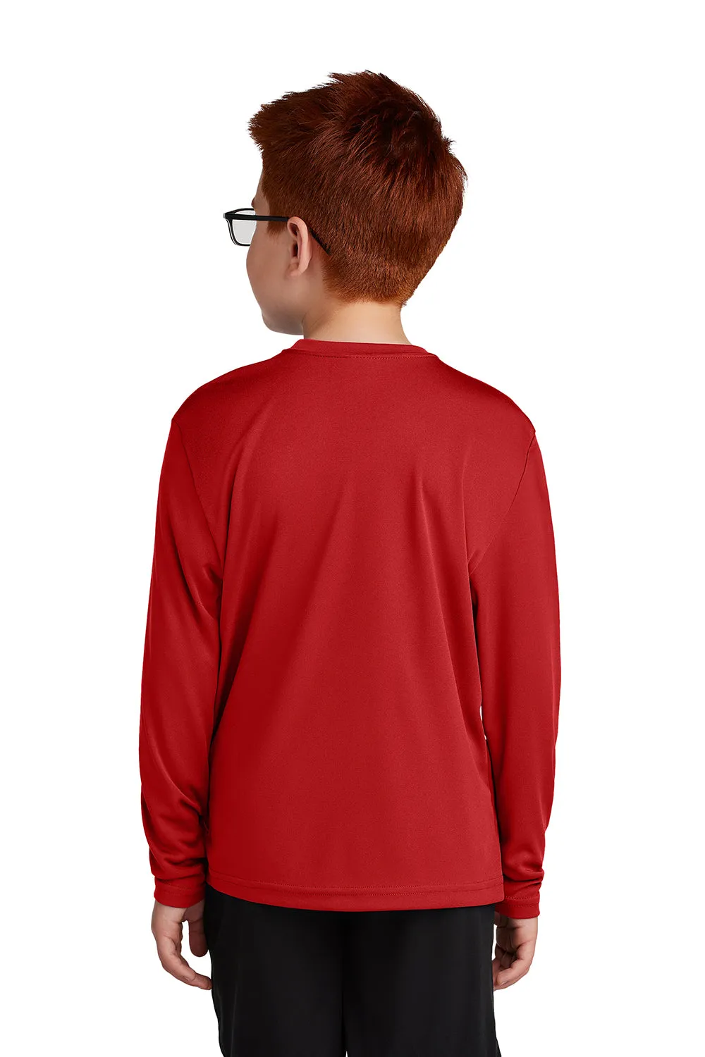 Sport-Tek Youth Competitor Moisture Wicking Long Sleeve Crewneck T-Shirt - Deep Red