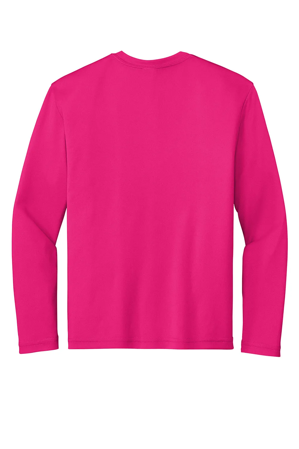 Sport-Tek Youth Competitor Moisture Wicking Long Sleeve Crewneck T-Shirt - Raspberry Pink - Closeout