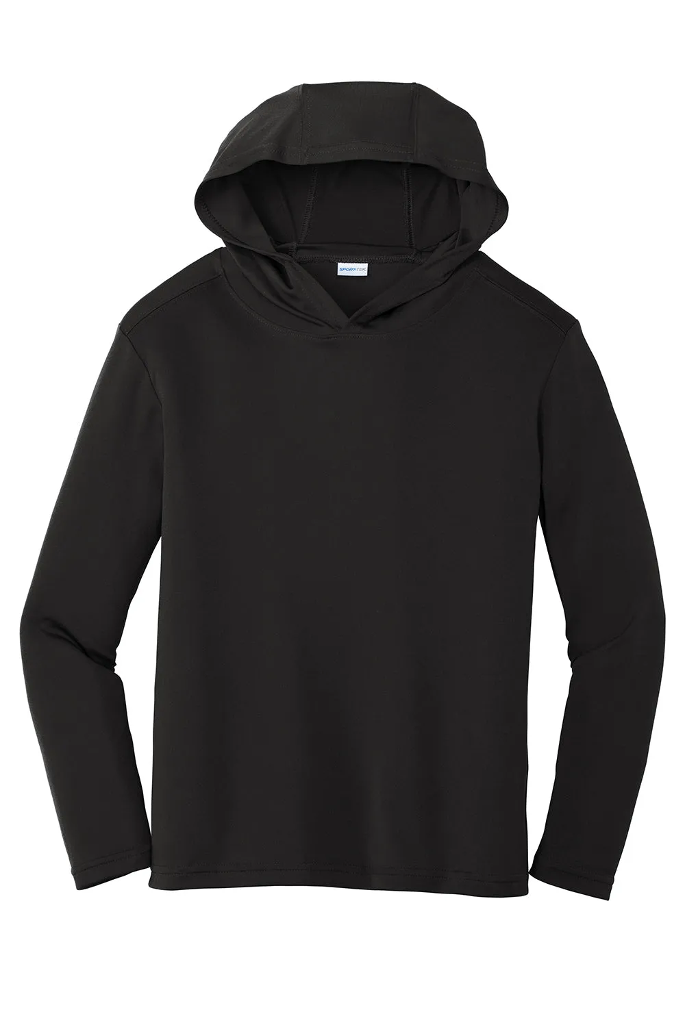Sport-Tek Youth Competitor Moisture Wicking Long Sleeve Hooded T-Shirt Hoodie - Black