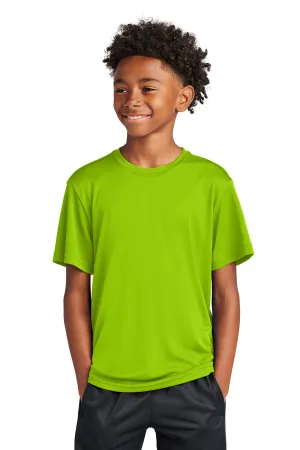 Sport-Tek Youth Competitor Moisture Wicking Short Sleeve Crewneck T-Shirt - Lime Shock Green