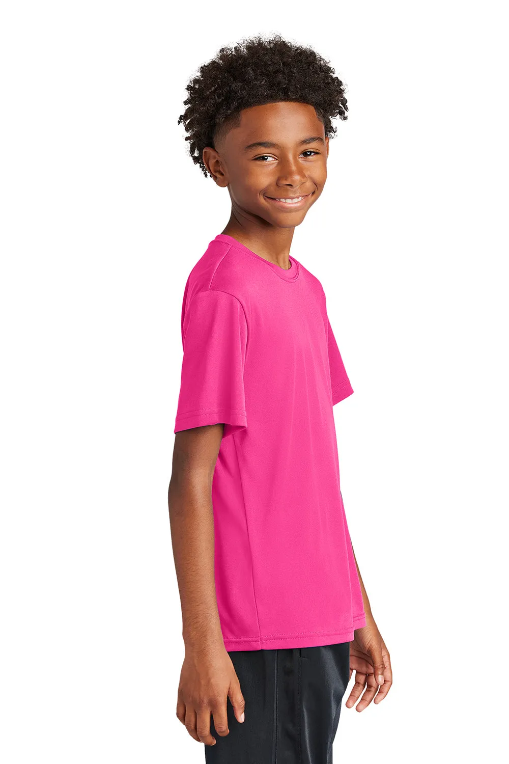Sport-Tek Youth Competitor Moisture Wicking Short Sleeve Crewneck T-Shirt - Neon Pink
