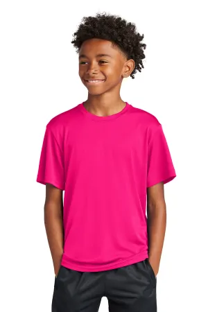 Sport-Tek Youth Competitor Moisture Wicking Short Sleeve Crewneck T-Shirt - Raspberry Pink - Closeout