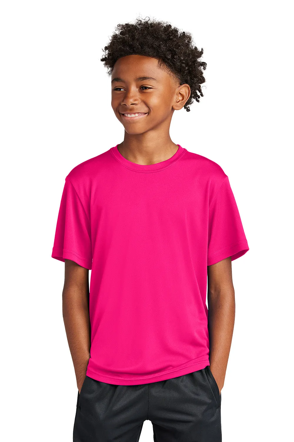Sport-Tek Youth Competitor Moisture Wicking Short Sleeve Crewneck T-Shirt - Raspberry Pink - Closeout