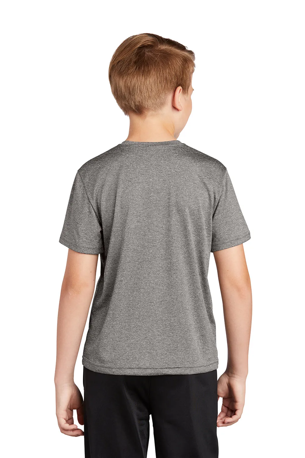 Sport-Tek Youth Contender Heather Moisture Wicking Short Sleeve Crewneck T-Shirt - Heather Vintage Grey