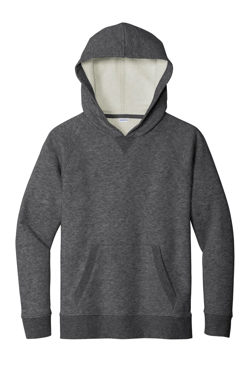 Sport-Tek Youth Drive Fleece Hooded Sweatshirt Hoodie w/ Pouch Pocket - Heather Graphite Grey