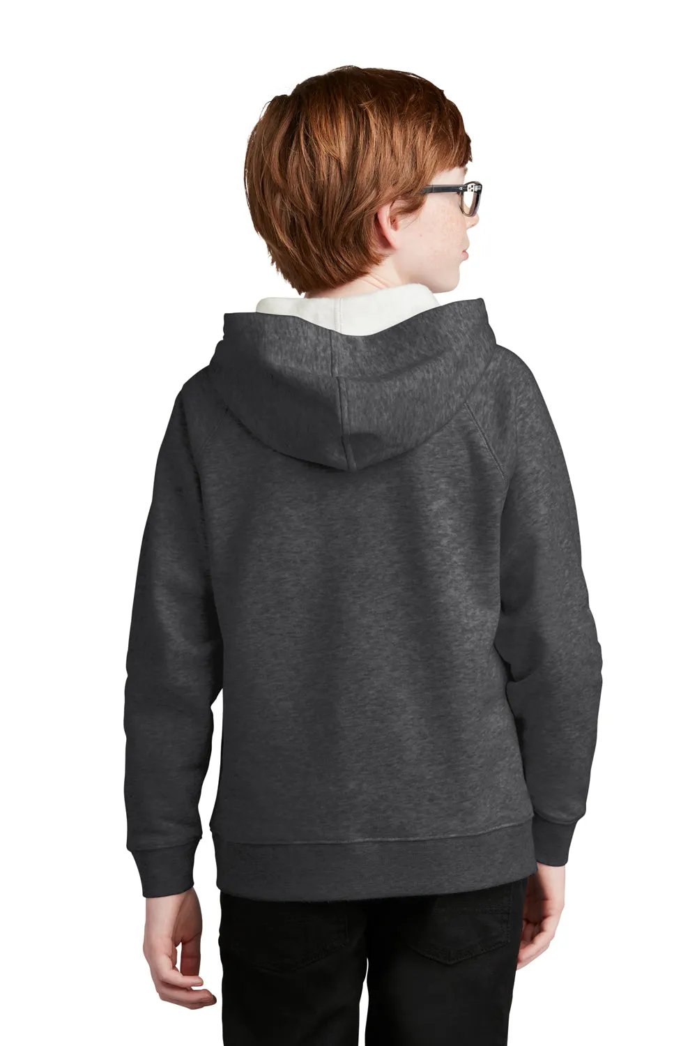 Sport-Tek Youth Drive Fleece Hooded Sweatshirt Hoodie w/ Pouch Pocket - Heather Graphite Grey