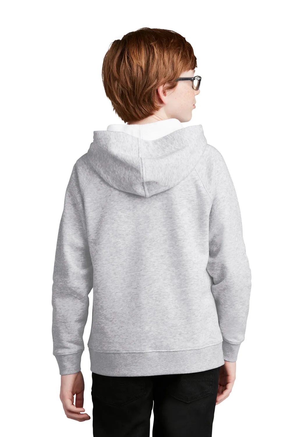 Sport-Tek Youth Drive Fleece Hooded Sweatshirt Hoodie w/ Pouch Pocket - Heather Grey