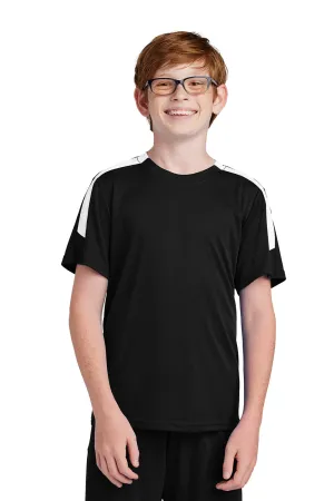 Sport-Tek Youth Moisture Wicking Competitor United Short Sleeve Crewneck T-Shirt - Black/White