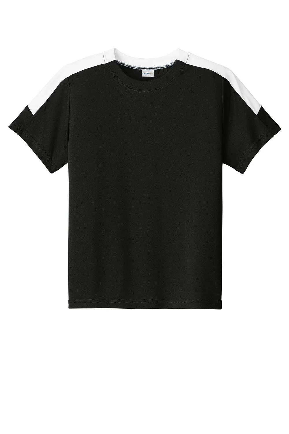 Sport-Tek Youth Moisture Wicking Competitor United Short Sleeve Crewneck T-Shirt - Black/White