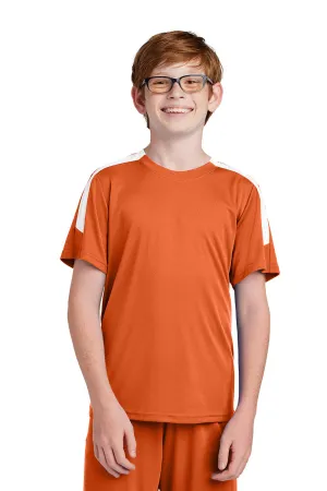 Sport-Tek Youth Moisture Wicking Competitor United Short Sleeve Crewneck T-Shirt - Deep Orange/White