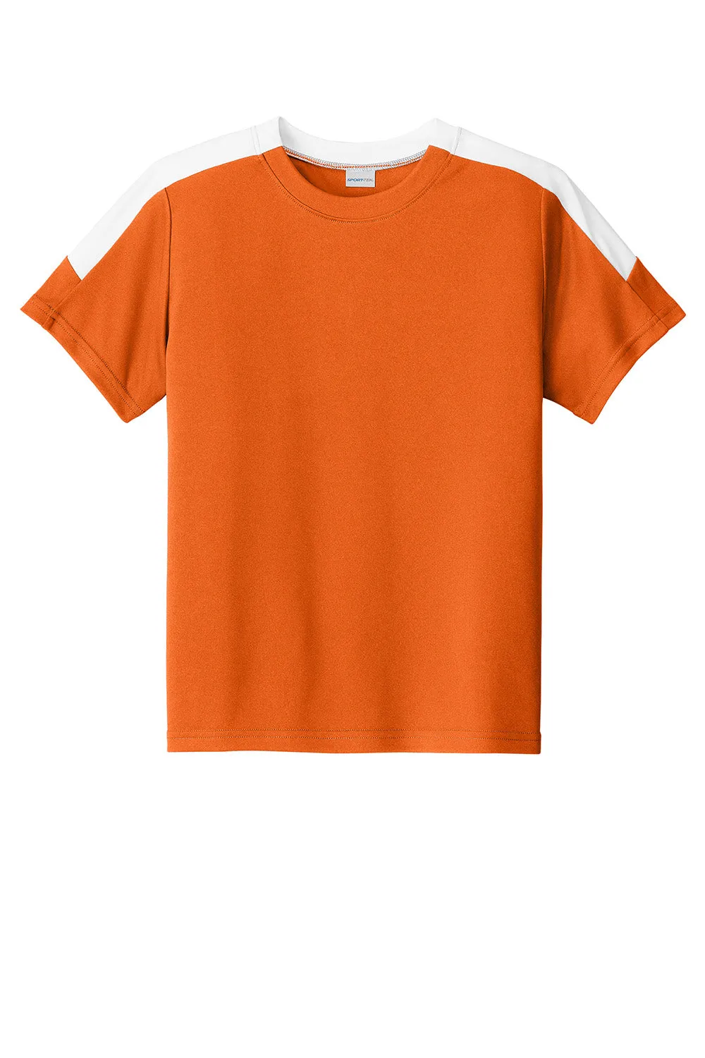 Sport-Tek Youth Moisture Wicking Competitor United Short Sleeve Crewneck T-Shirt - Deep Orange/White