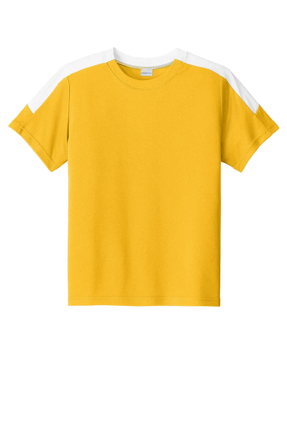 Sport-Tek Youth Moisture Wicking Competitor United Short Sleeve Crewneck T-Shirt - Gold/White