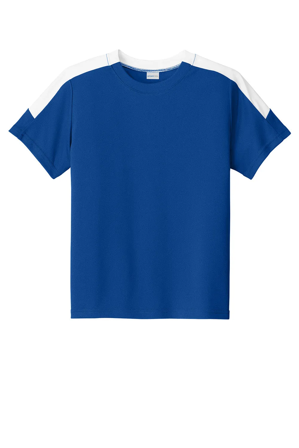 Sport-Tek Youth Moisture Wicking Competitor United Short Sleeve Crewneck T-Shirt - True Royal Blue/White