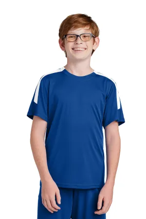 Sport-Tek Youth Moisture Wicking Competitor United Short Sleeve Crewneck T-Shirt - True Royal Blue/White