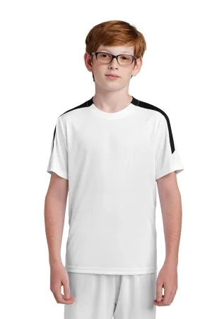 Sport-Tek Youth Moisture Wicking Competitor United Short Sleeve Crewneck T-Shirt - White/Black