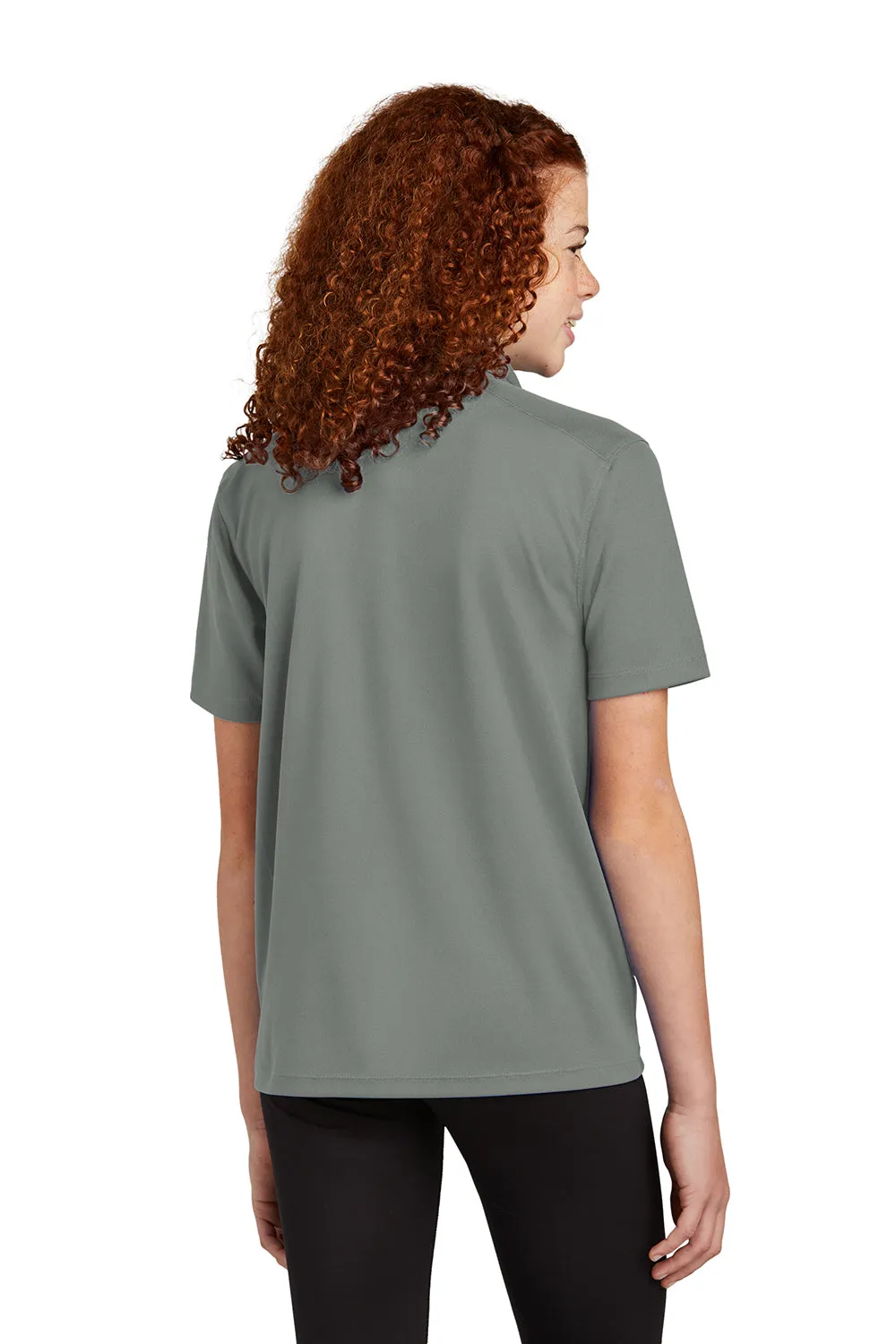 Sport-Tek Youth Moisture Wicking Micropique Short Sleeve Polo Shirt - Concrete Grey