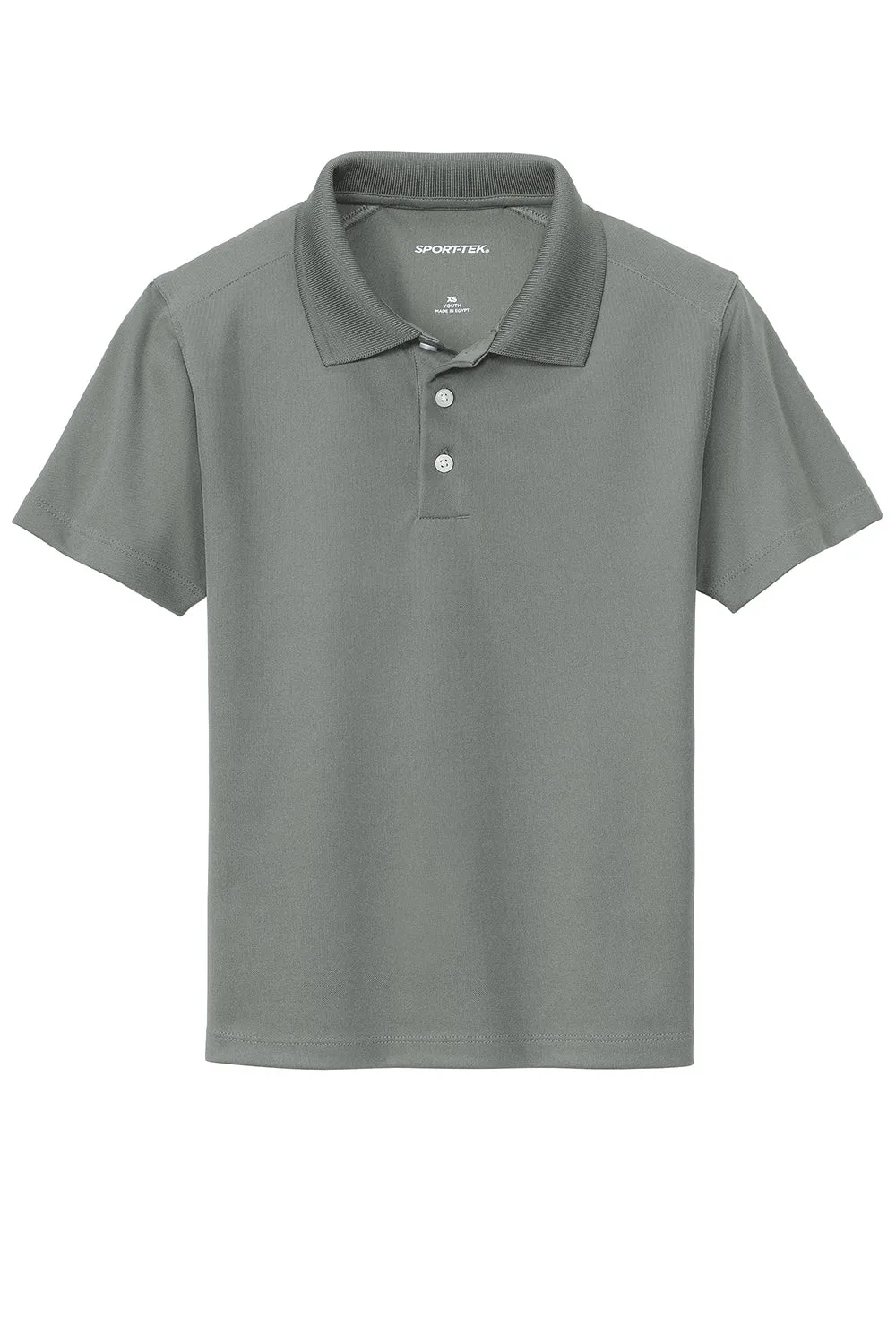 Sport-Tek Youth Moisture Wicking Micropique Short Sleeve Polo Shirt - Concrete Grey