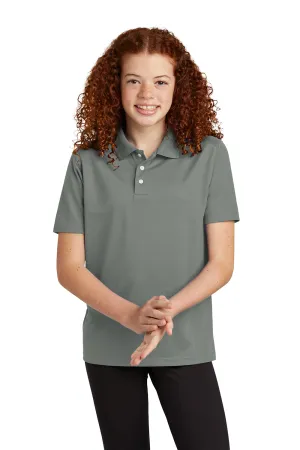 Sport-Tek Youth Moisture Wicking Micropique Short Sleeve Polo Shirt - Concrete Grey