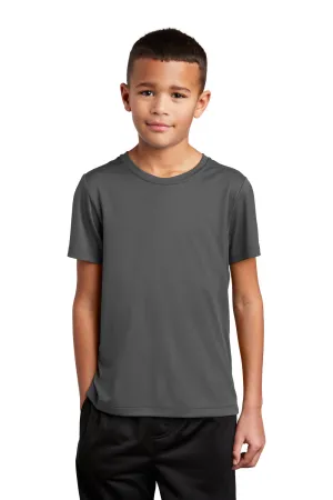 Sport-Tek Youth Moisture Wicking Short Sleeve Crewneck T-Shirt - Dark Smoke Grey
