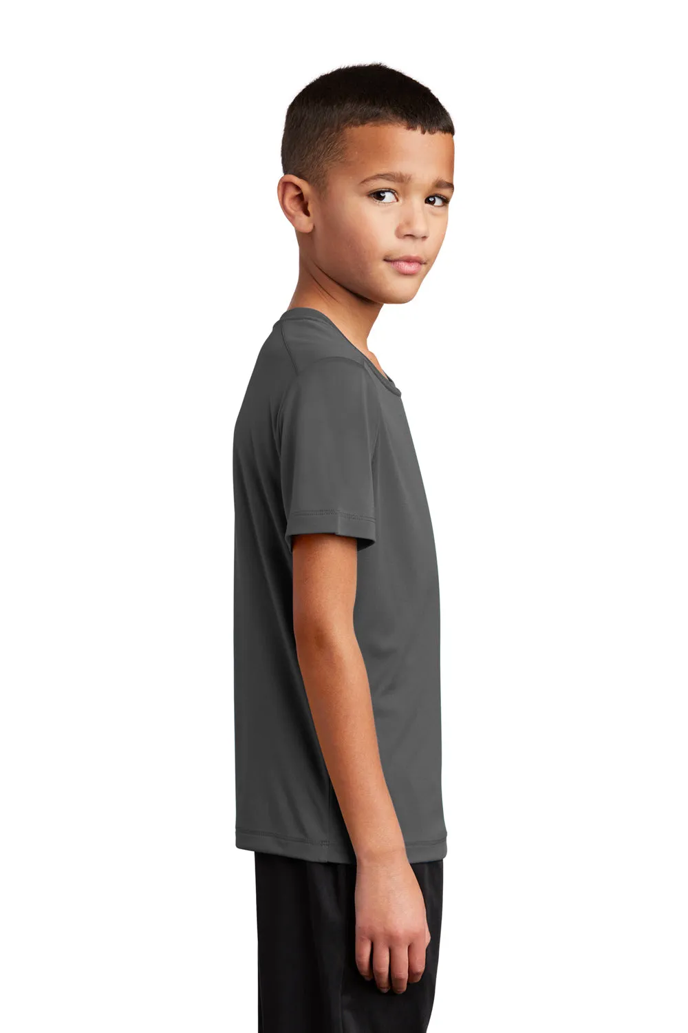Sport-Tek Youth Moisture Wicking Short Sleeve Crewneck T-Shirt - Dark Smoke Grey