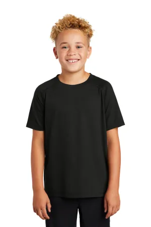Sport-Tek Youth Moisture Wicking Short Sleeve Crewneck T-Shirt - Heather Black