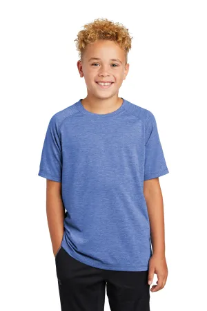 Sport-Tek Youth Moisture Wicking Short Sleeve Crewneck T-Shirt - Heather True Royal Blue