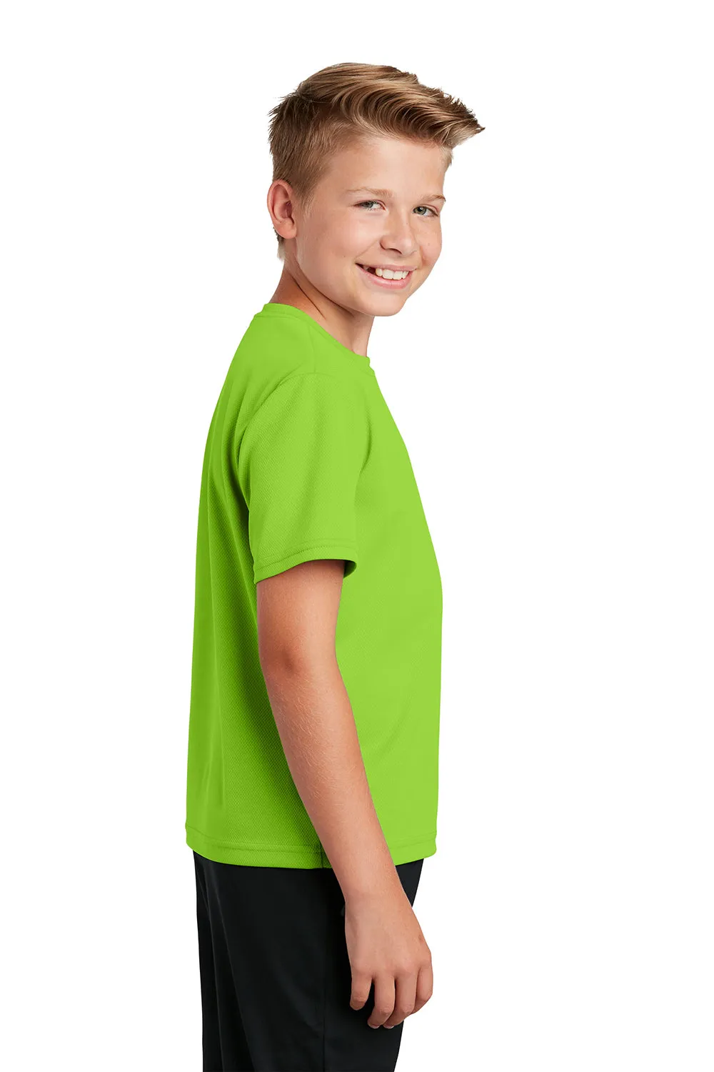 Sport-Tek Youth RacerMesh Moisture Wicking Short Sleeve Crewneck T-Shirt - Neon Green