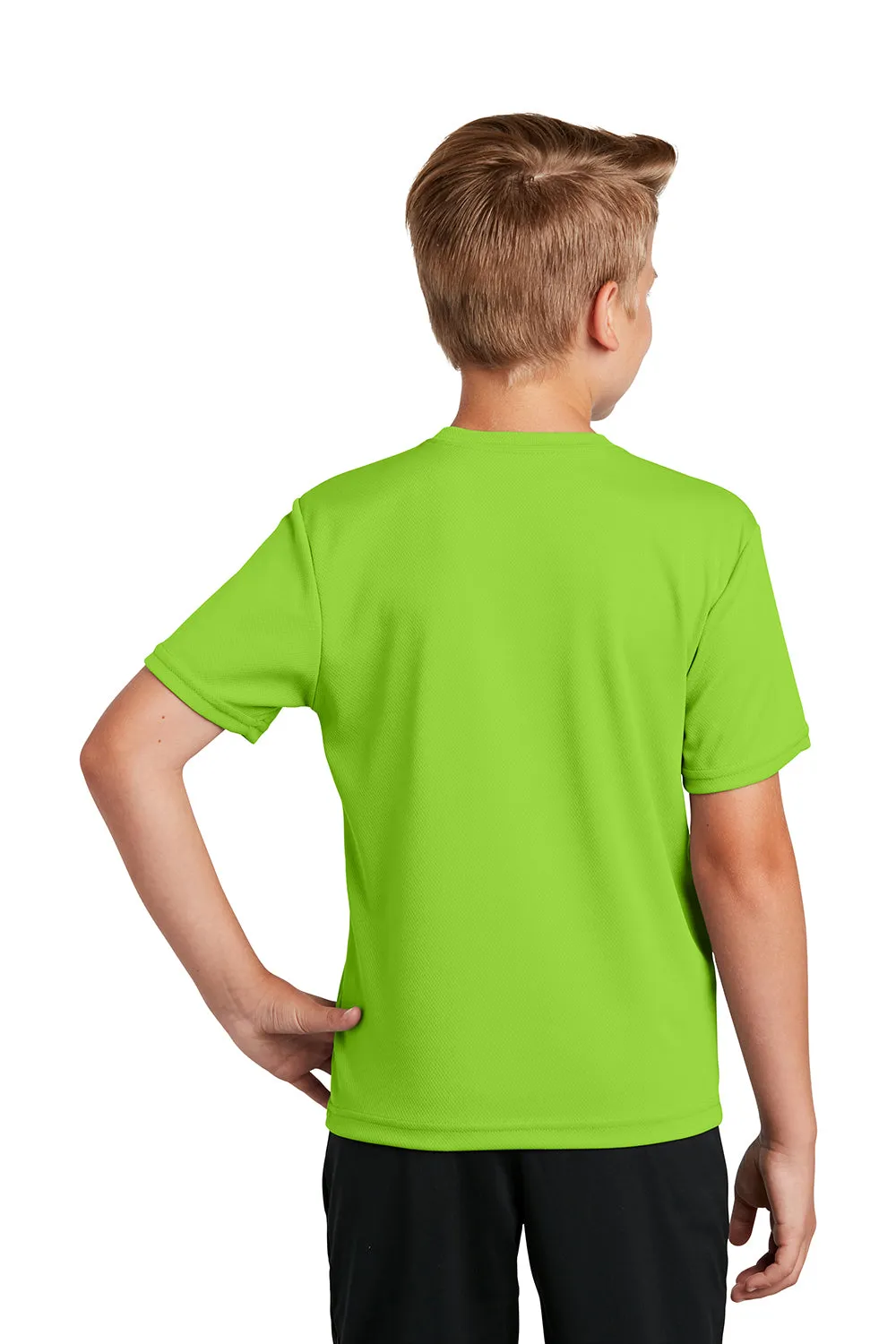 Sport-Tek Youth RacerMesh Moisture Wicking Short Sleeve Crewneck T-Shirt - Neon Green