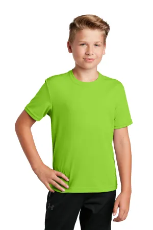 Sport-Tek Youth RacerMesh Moisture Wicking Short Sleeve Crewneck T-Shirt - Neon Green