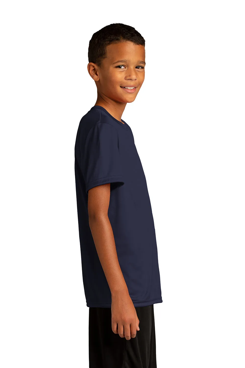 Sport-Tek Youth Re-Compete Moisture Wicking Short Sleeve Crewneck T-Shirt - True Navy Blue