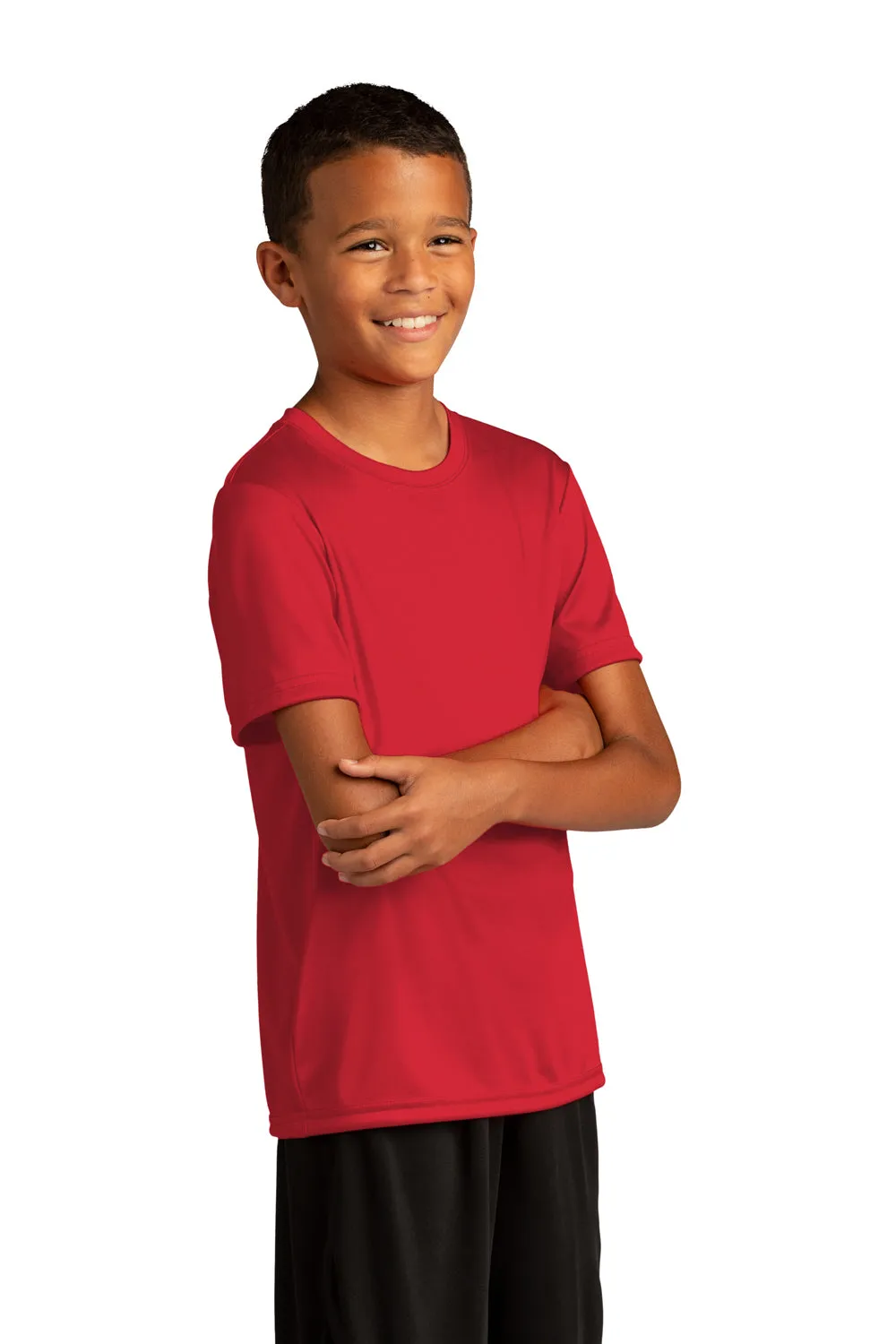 Sport-Tek Youth Re-Compete Moisture Wicking Short Sleeve Crewneck T-Shirt - True Red
