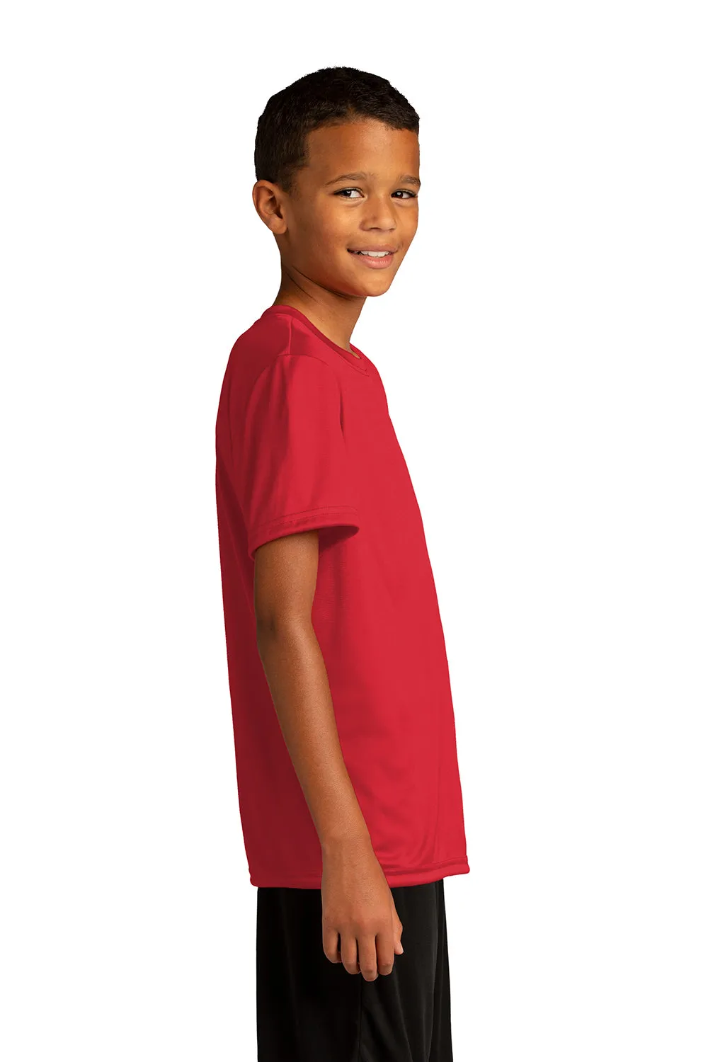 Sport-Tek Youth Re-Compete Moisture Wicking Short Sleeve Crewneck T-Shirt - True Red