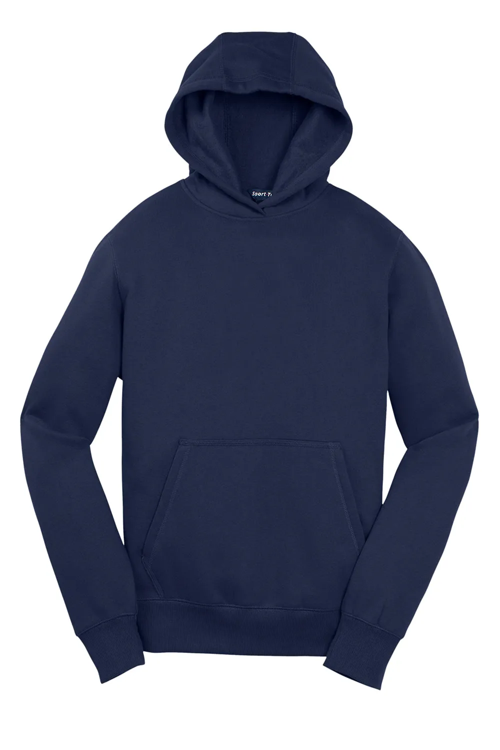 Sport-Tek Youth Shrink Resistant Fleece Hooded Sweatshirt Hoodie w/ Pouch Pocket - True Navy Blue Clothing Sport-Tek